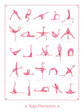 Charger l&#39;image dans la galerie, Affiche de 25 illustrations de posture de yoga par un flamant rose par Amélie Legault
