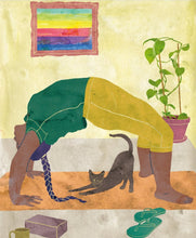 Charger l&#39;image dans la galerie, Affiche d&#39;illustration colorée d&#39;une posture de yoga &#39;Le pont&#39; format 8,5&#39;x11&#39; par l&#39;artiste Annicl Gaudreault
