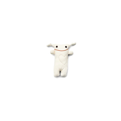 Doudou peluche blanc bébé de Monsieur Tsé Tsé fait et conçu en coton biologique à Montréal par Raplapla