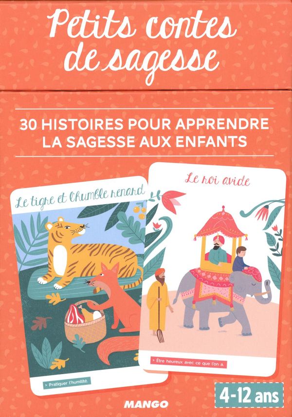 Boite ensemble de 30 cartes illustrées 'Petits contes de sagesse' par Shabana R Vinay aux Éditions Mango