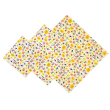 Charger l&#39;image dans la galerie, Lots de 3 emballages réutilisables motifs fleurs ( petit, moyen et grand ) par Made by Bees
